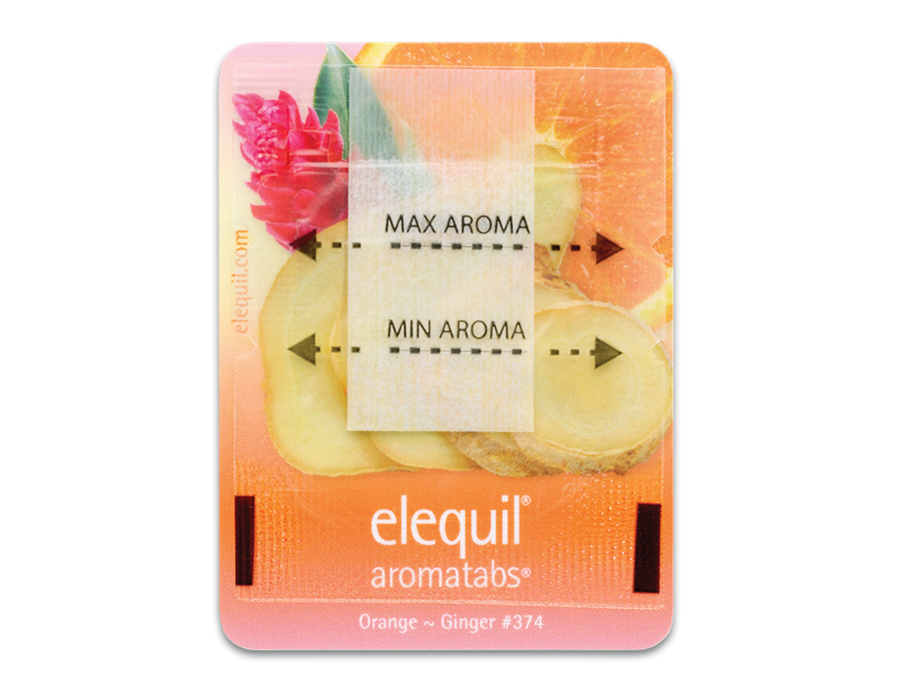 Elequil Aromatabs® – narancs–gyömbér illatváltozat gyártói termékfotója