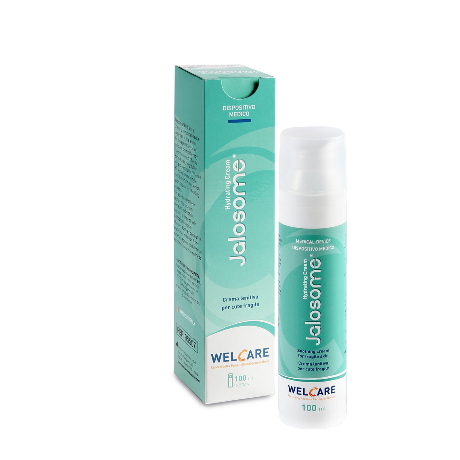 Jalosome® Hydrating Cream zöld doboza és 100 ml-es pumpás flakonja